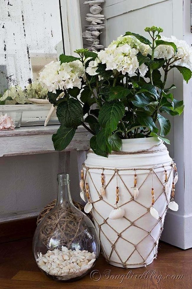 Twine-Wrapped Coastal Vase