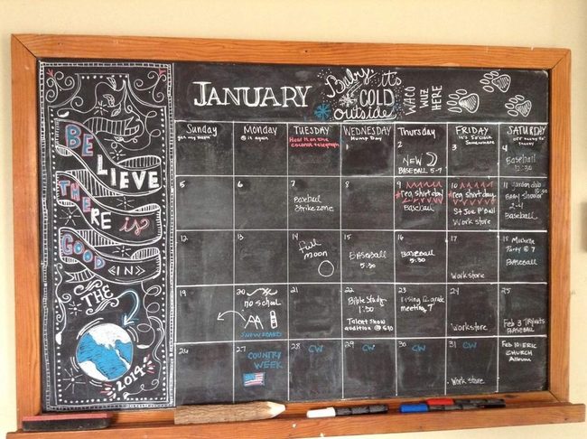 Seasonal Chalkboard Calendar Art