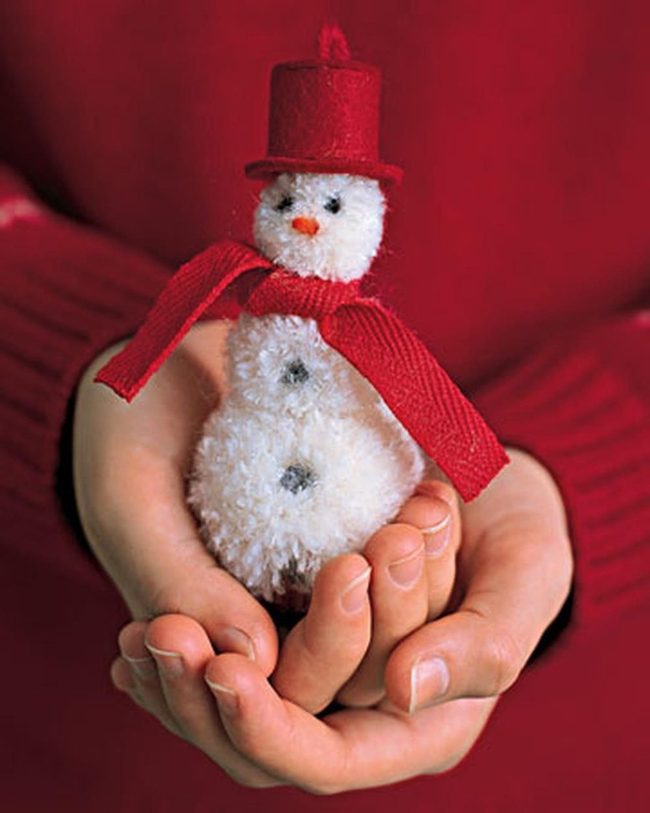 Tiny Red Hat Snowmen