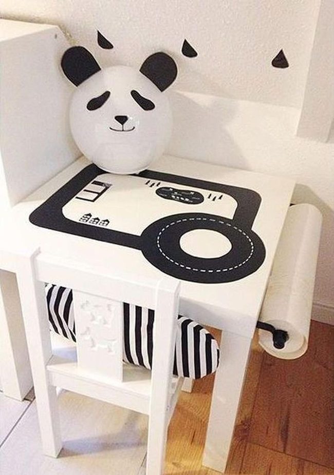 Panda Ears Black Wall Corner