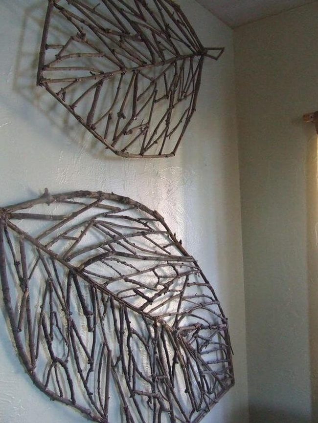 Natural Branch Leaf Wall Art
