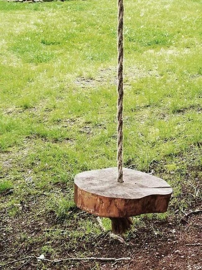 Natural Wood Slice Swing