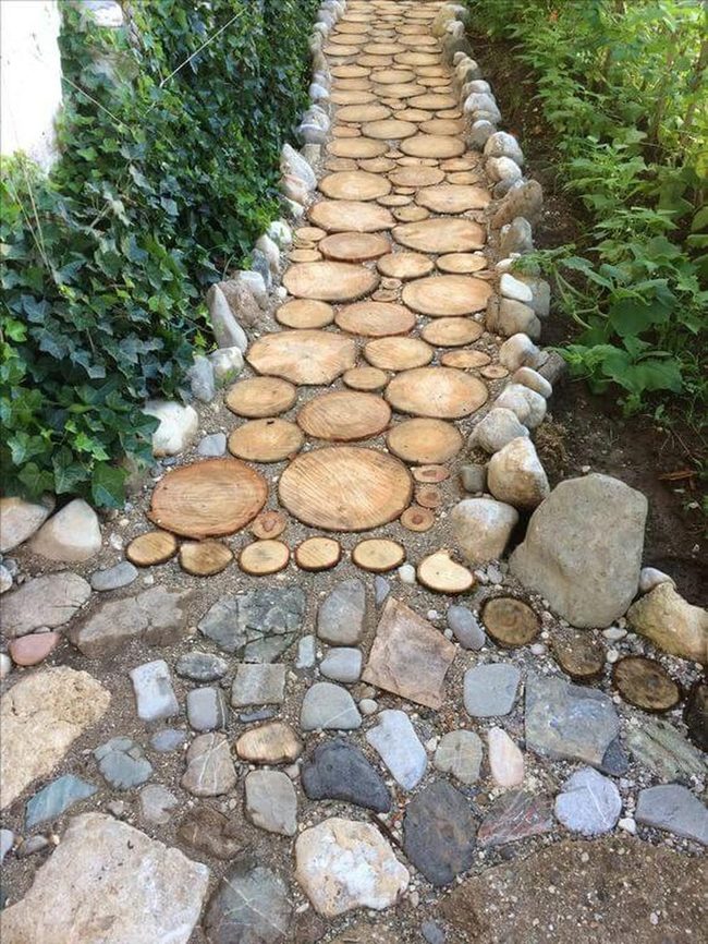 Wood Slice Garden Pathways