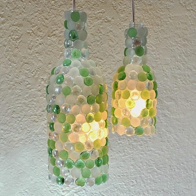 Green Glass Bottle Pendants