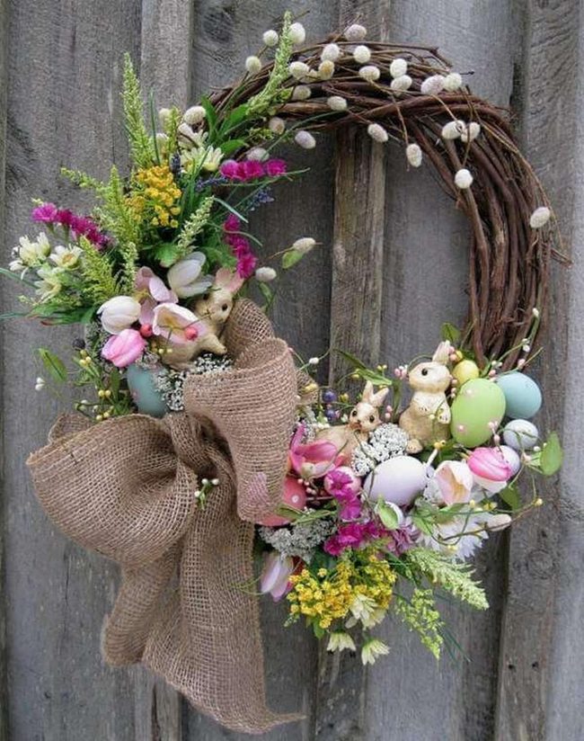 Pastel Bunnies On Burlap