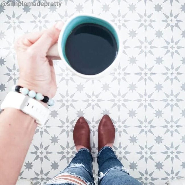 Gray Starburst Kitchen Floor