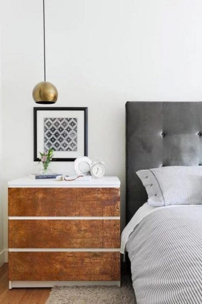 Dark Gray Quilted Headboards With Gold Pendants