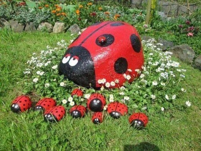 Red Spotted Stone Ladybugs