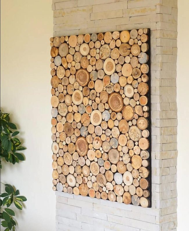 Weathered Wood Slice Composition