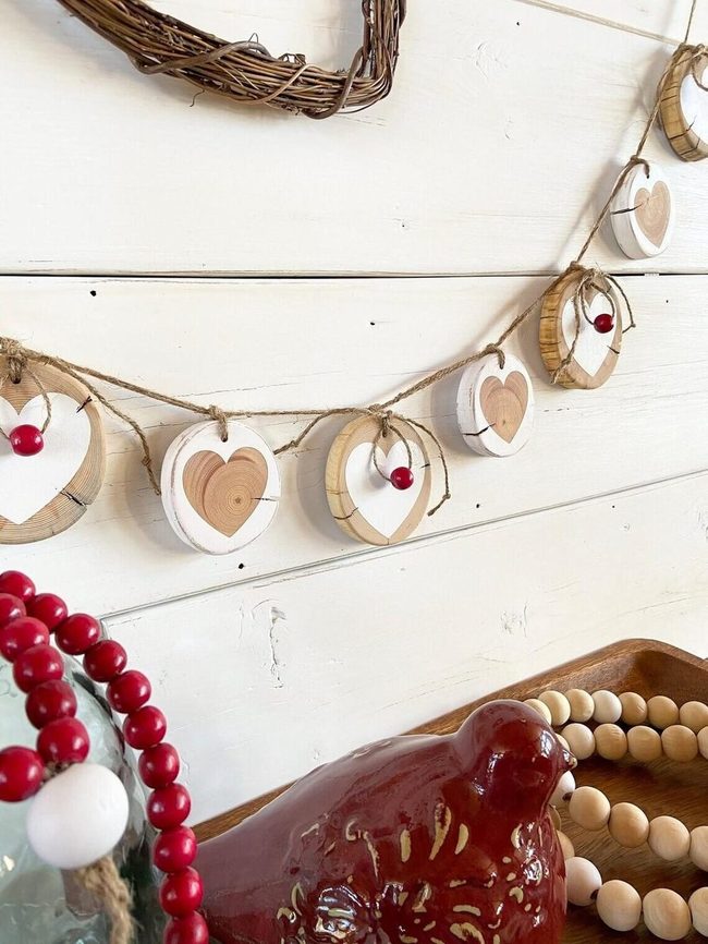 Reclaimed Wood Heart Garland