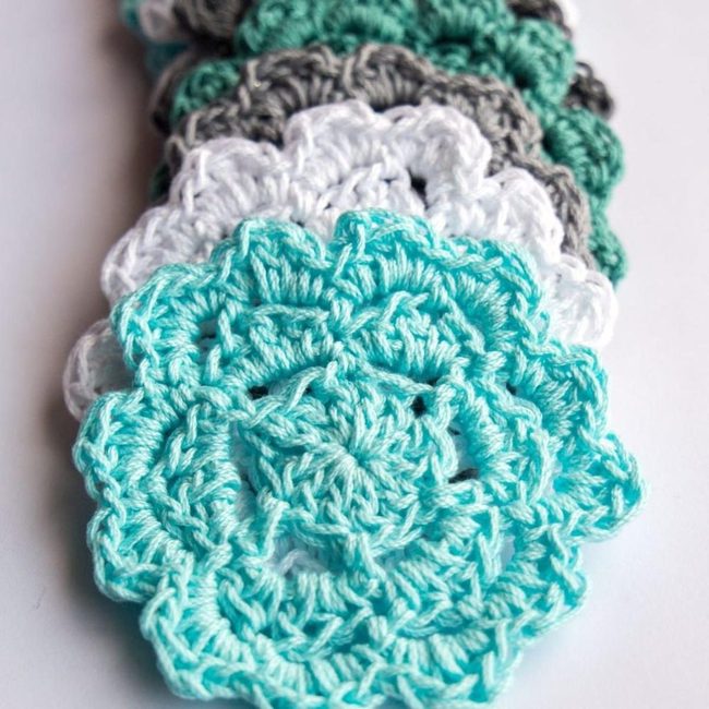 Turquoise Crochet Petals