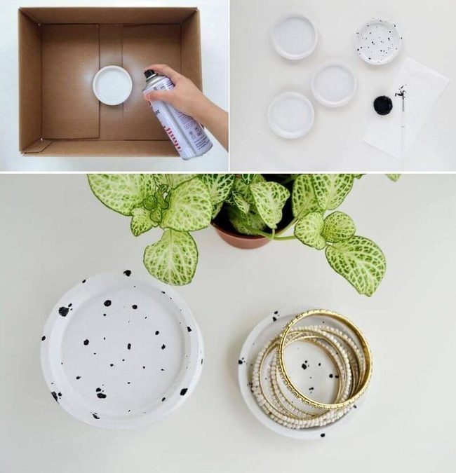 Monochrome Splattered Plant Pots