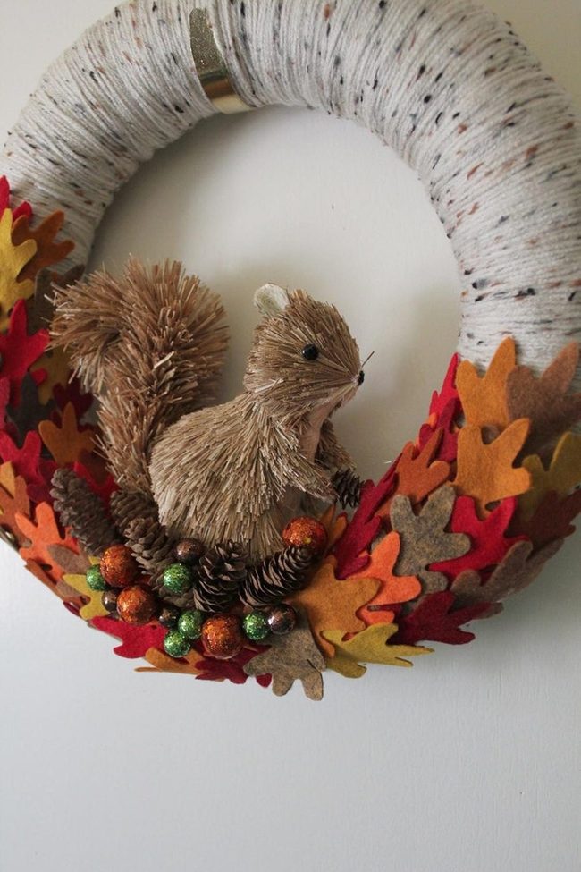 Felt Leaves Autumn Wreath