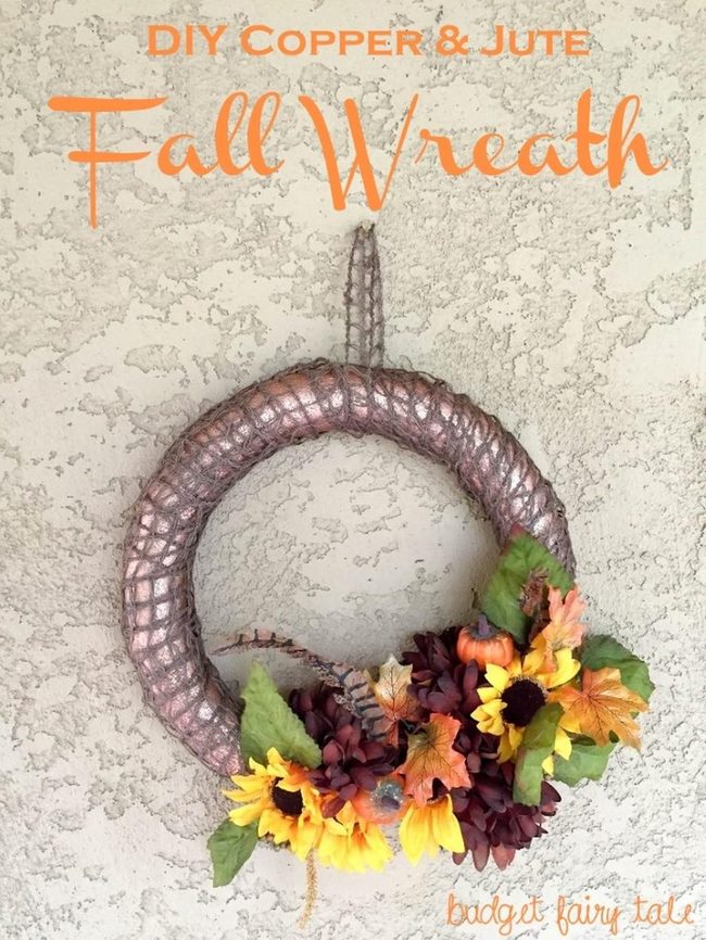 Copper Jute Autumn Wreath