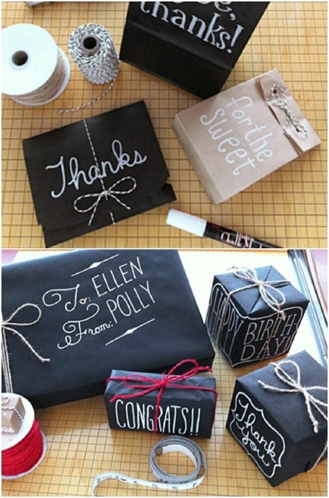 Interactive Chalkboard Gift Wrapper