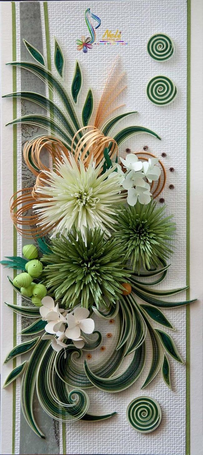 Green Paper Blooms Wall
