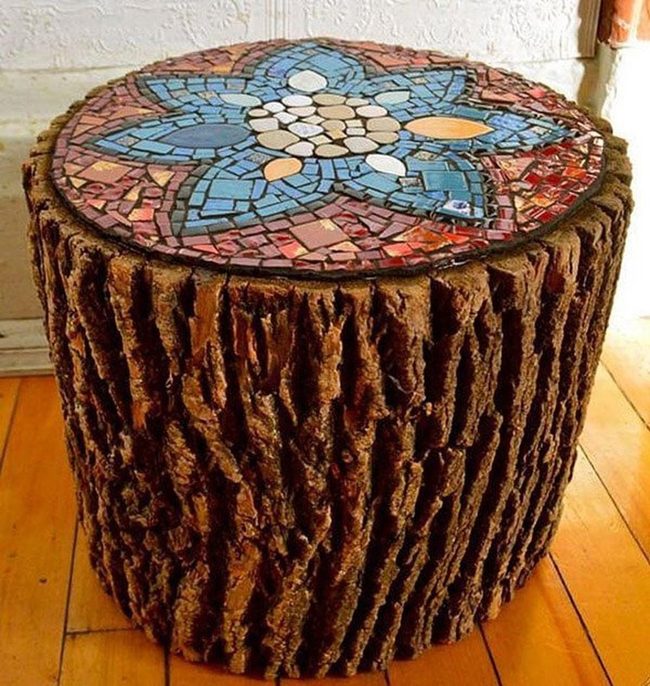 Mosaic Tiles Meet Natural Wood