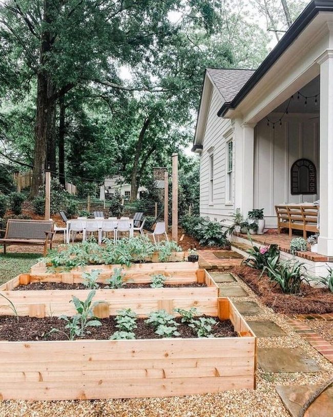 Garden Beds And Shaded Seating