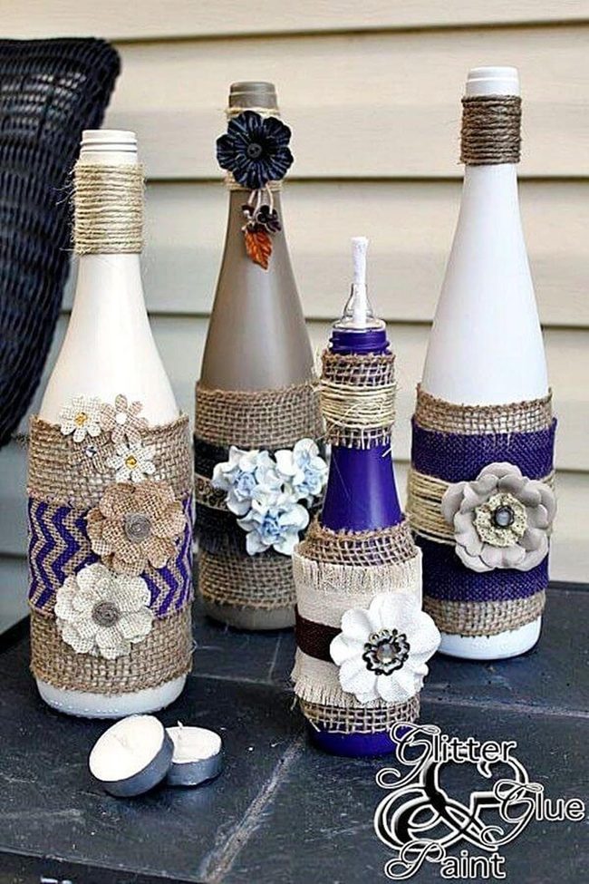Blue And Beige Gemstone Bottles
