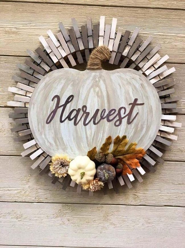 Gray Ombre Pumpkin Wreath