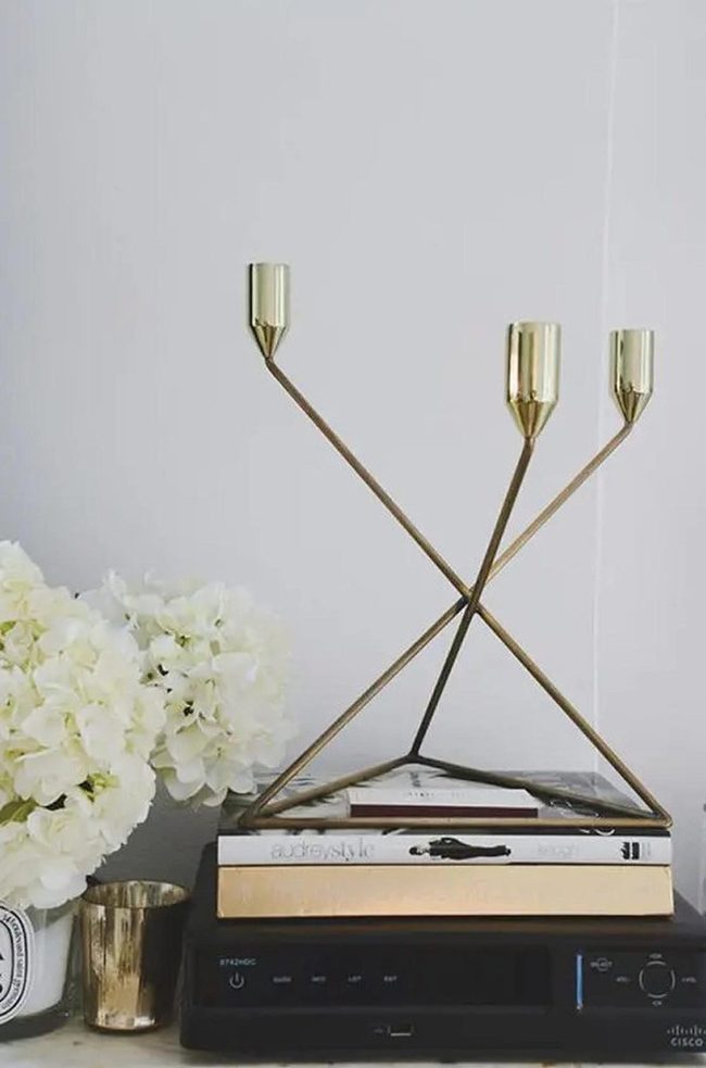 Gold Candelabra Minimalist Statement