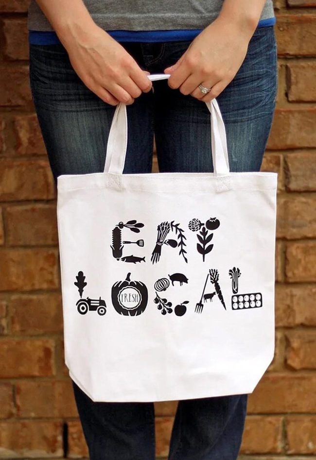 Striped Canvas Market Tote