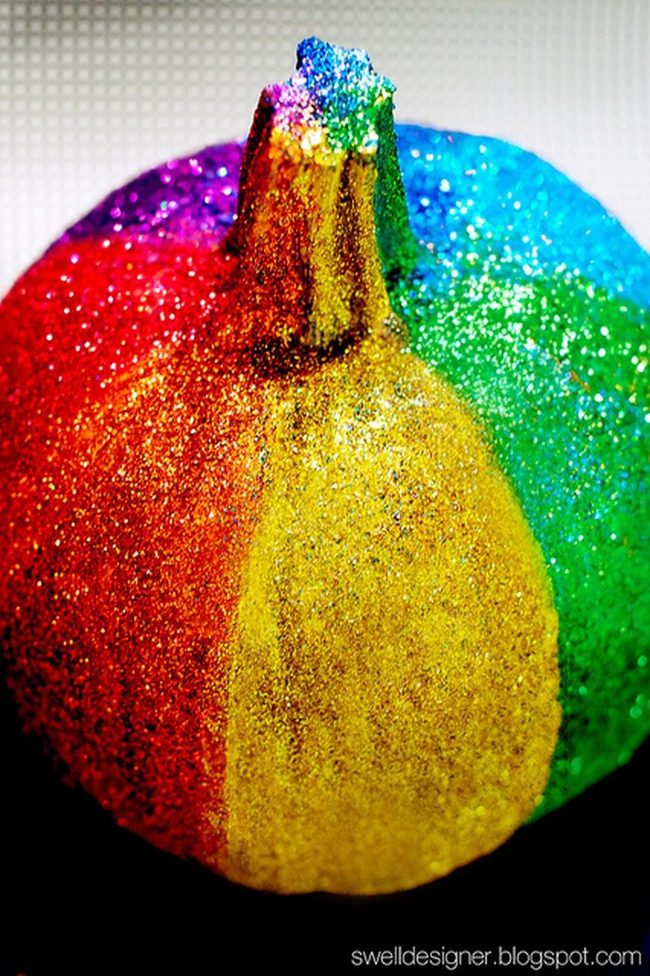 Rainbow Glitter Pumpkins Sparkle