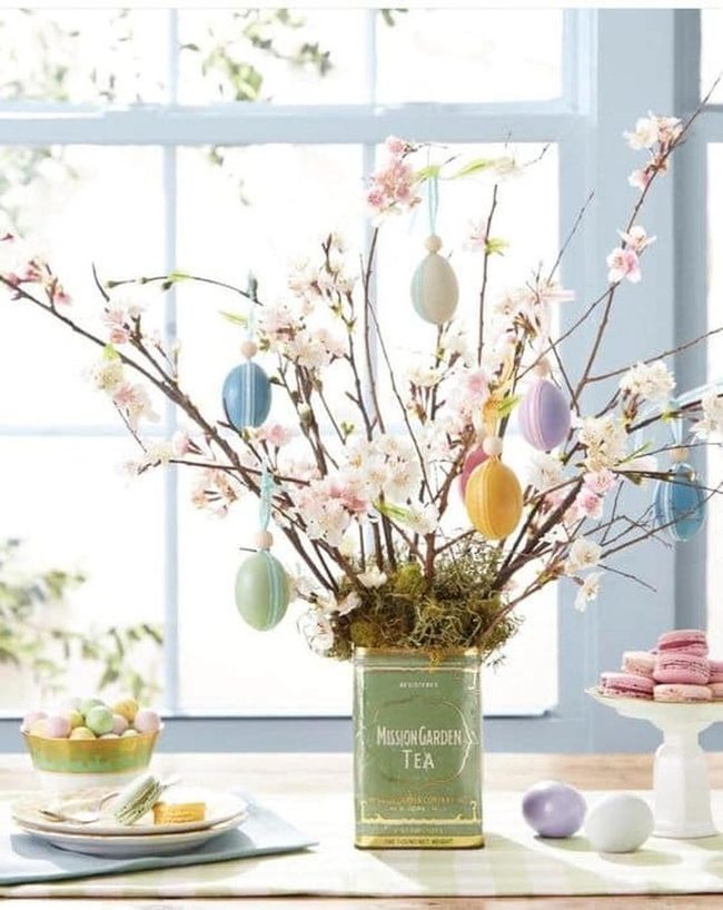 Colorful Egg-Laden Spring Branches