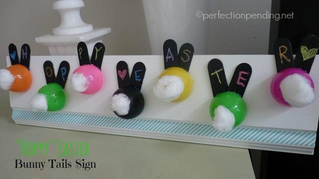 Fluffy Cotton Ball Easter Bunny