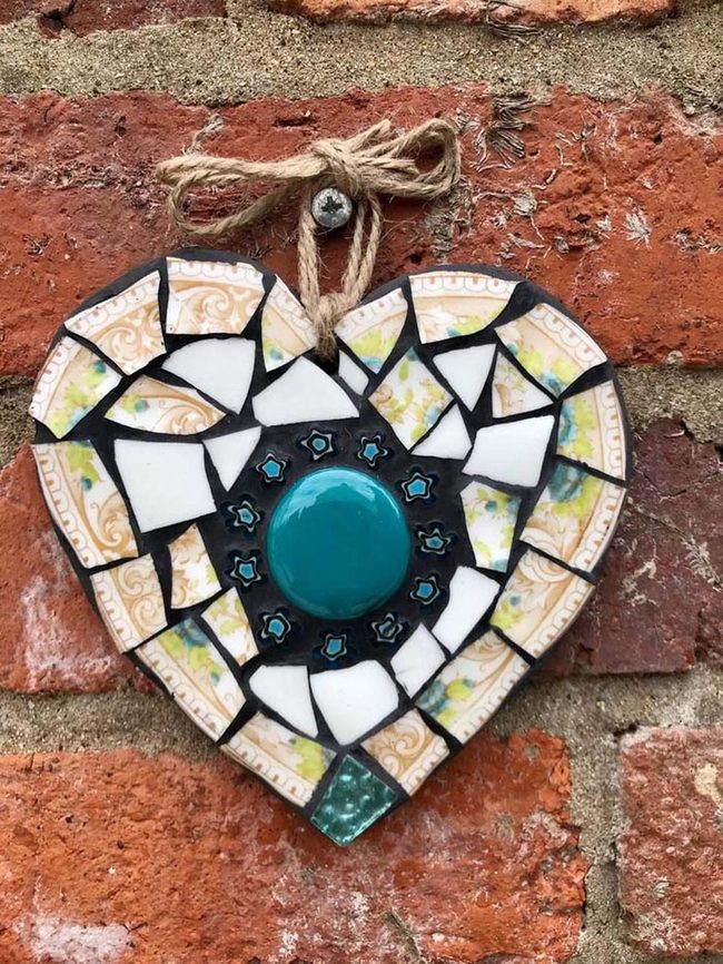 Mosaic Heart From Broken Pieces