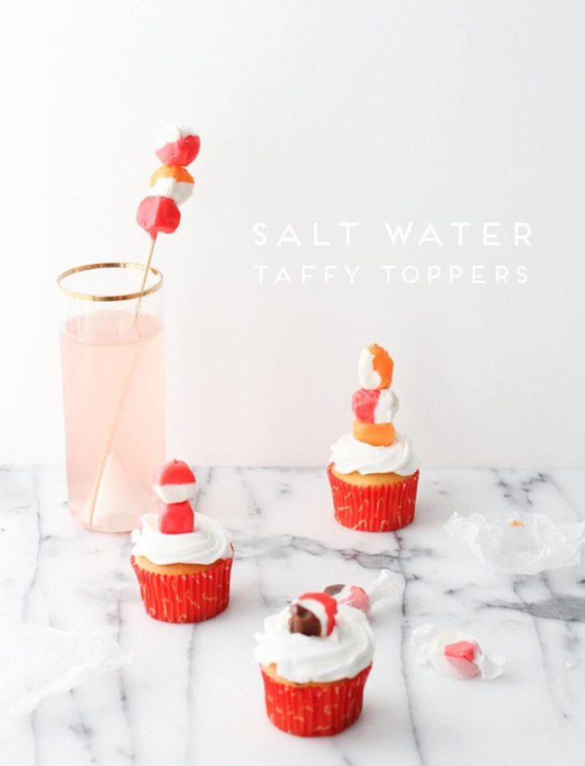 Red Liner Taffy Cupcakes