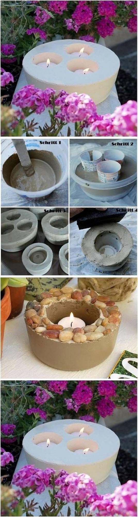 Concrete Candle Holders Outdoor Warmth