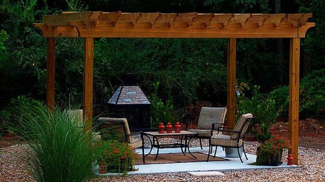 Natural Wood Pergola Garden Retreat