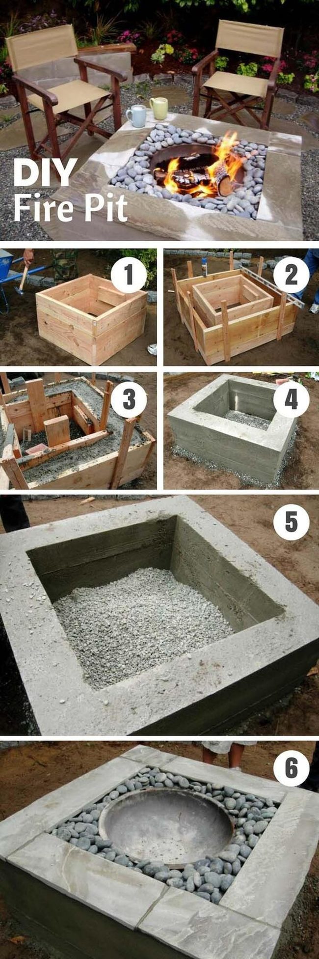 Concrete Fire Pit Centerpiece