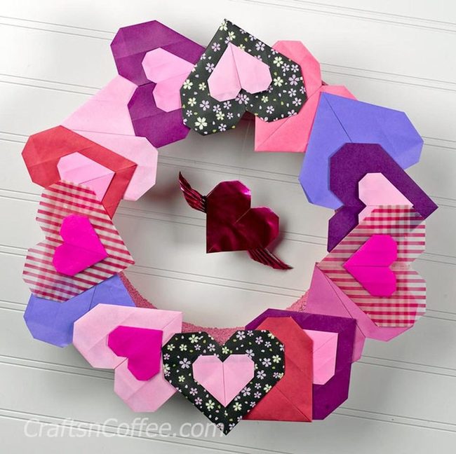 Winged Heart Paper Wreath