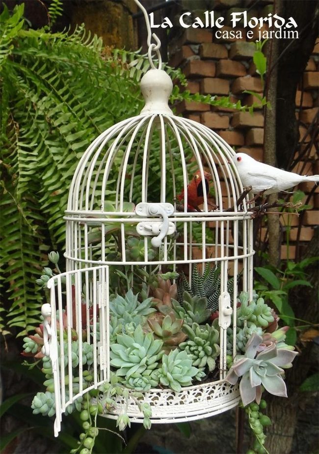 Cascading Metal Birdcage Planters