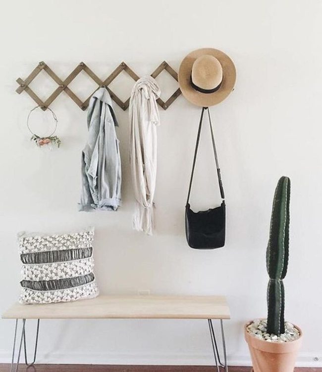 Light Wood And Metal Entryway