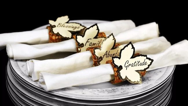 White Plates, Golden Gratitude Rings