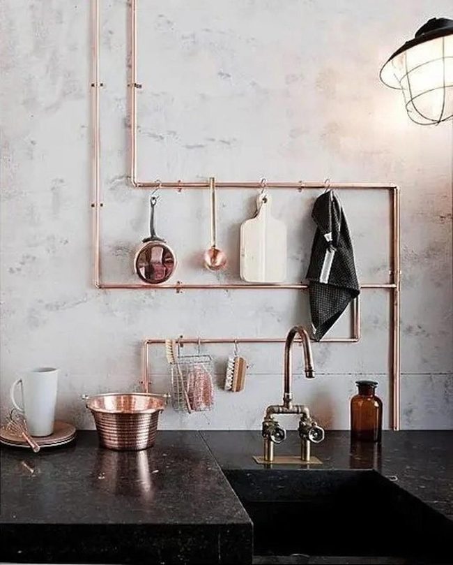 Copper Pipe Kitchen Display