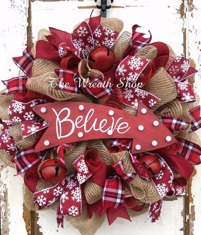 Red And Gold Christmas Wreath