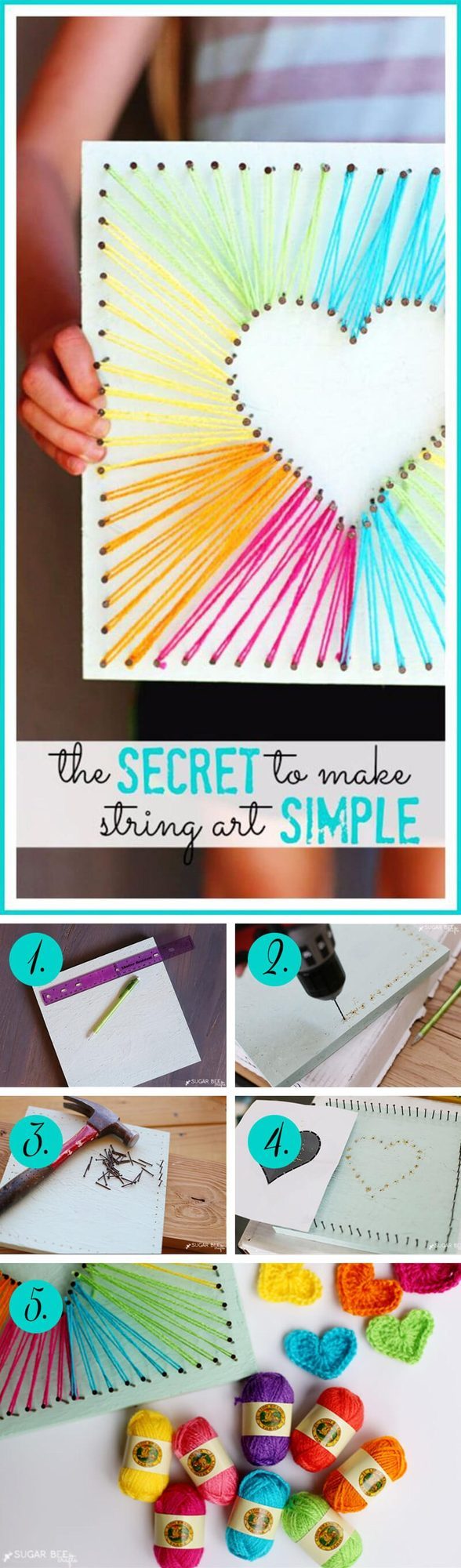 Neon Heart String Lines