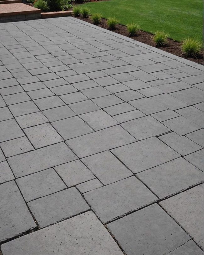 Gray Pavers Durable Outdoor Foundation
