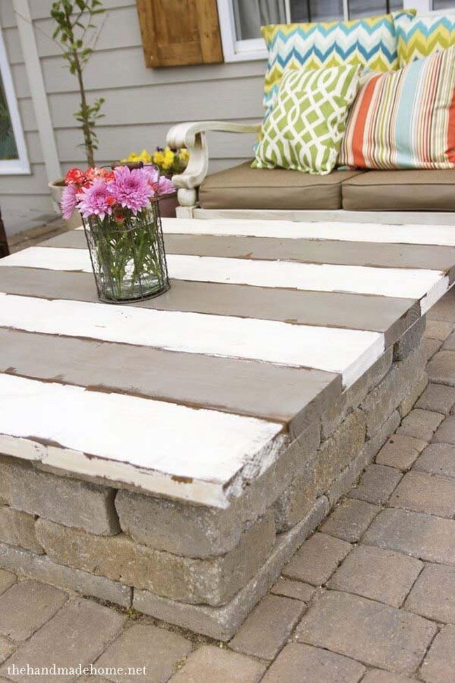 Reclaimed Wood Fire Pit Table