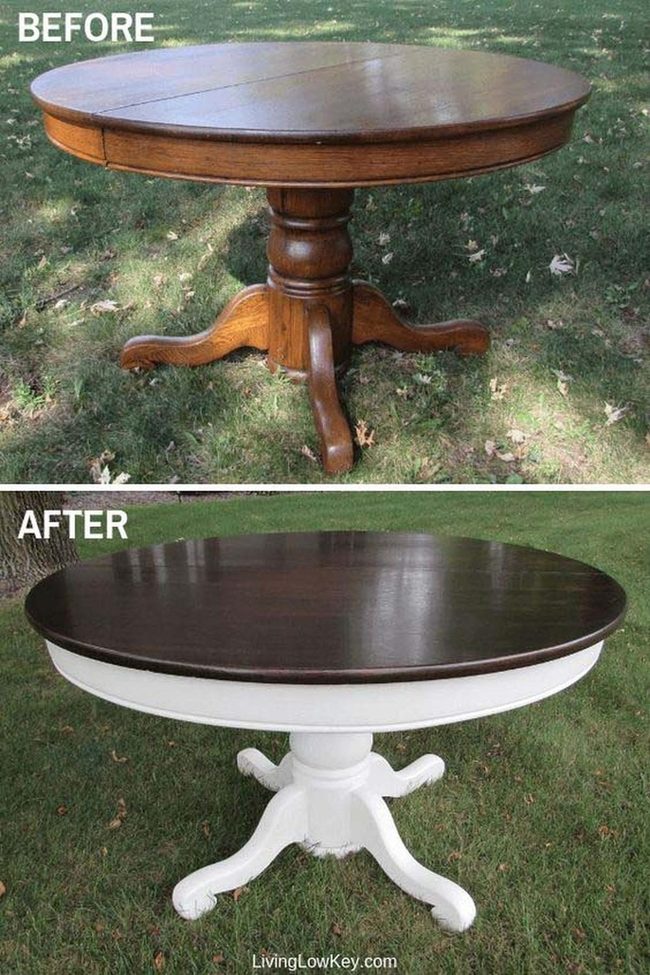 White Farmhouse Table, Glossy Finish