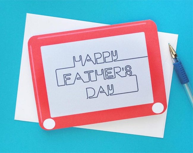Red Drawing Board Cards With Blue Accents