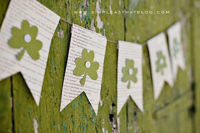 Vintage Pages With Green Clovers