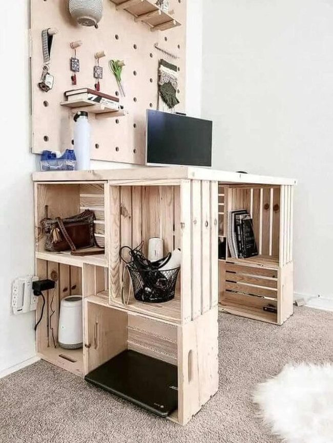 Natural Wood Storage Crates