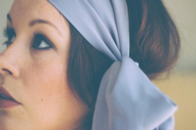 Fair Skin, Blue Scarf Portrait