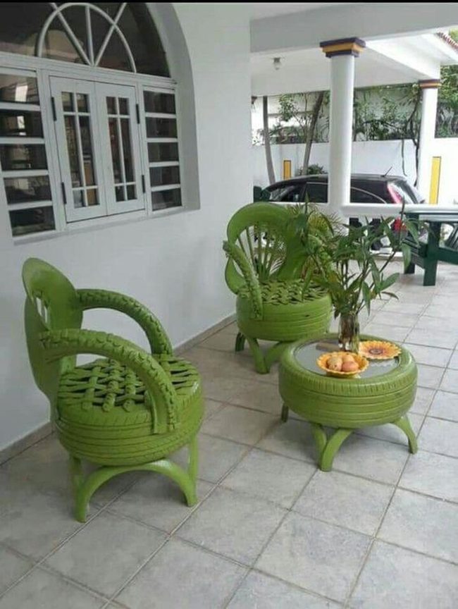 Green Tire Furniture Upcycled