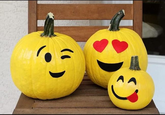 Oversized Emoji Pumpkins